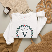 Holly Wreath Monogram Crewneck | The Gilded Forest Holiday Collection