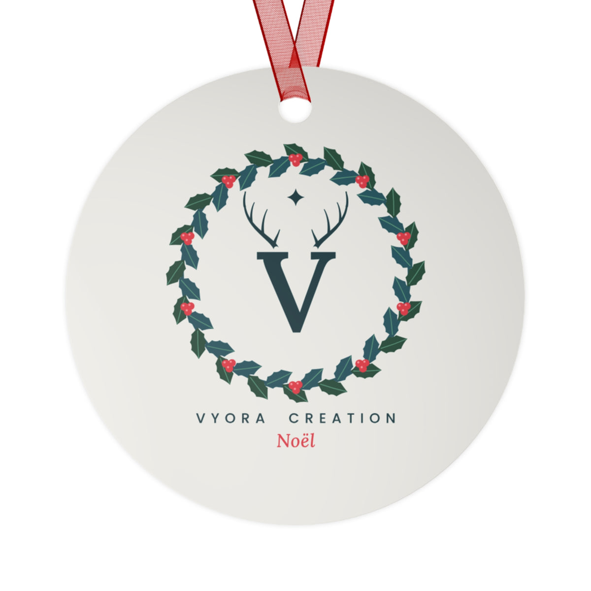 Holly Wreath Cream Ornament | The Gilded Forest Collection
