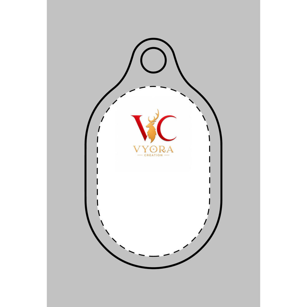 VYORA Logo AirTag Keychain Cover — Protective Leather Tag with Keyring