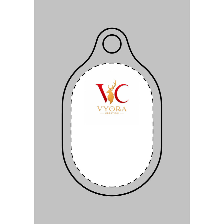 VYORA Logo AirTag Keychain Cover — Protective Leather Tag with Keyring