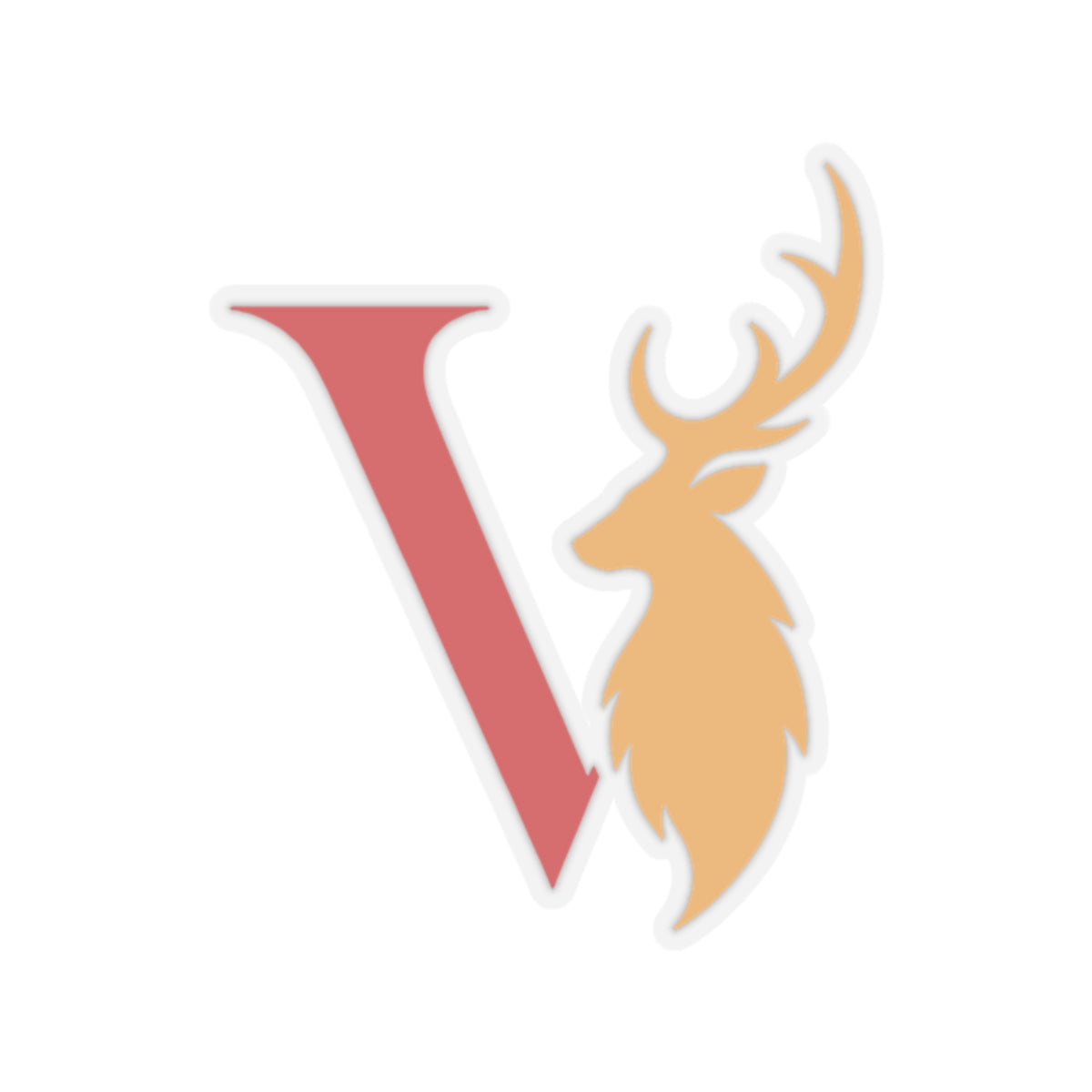 V Deer Monogram Full Colour Sticker | Vyora Creation