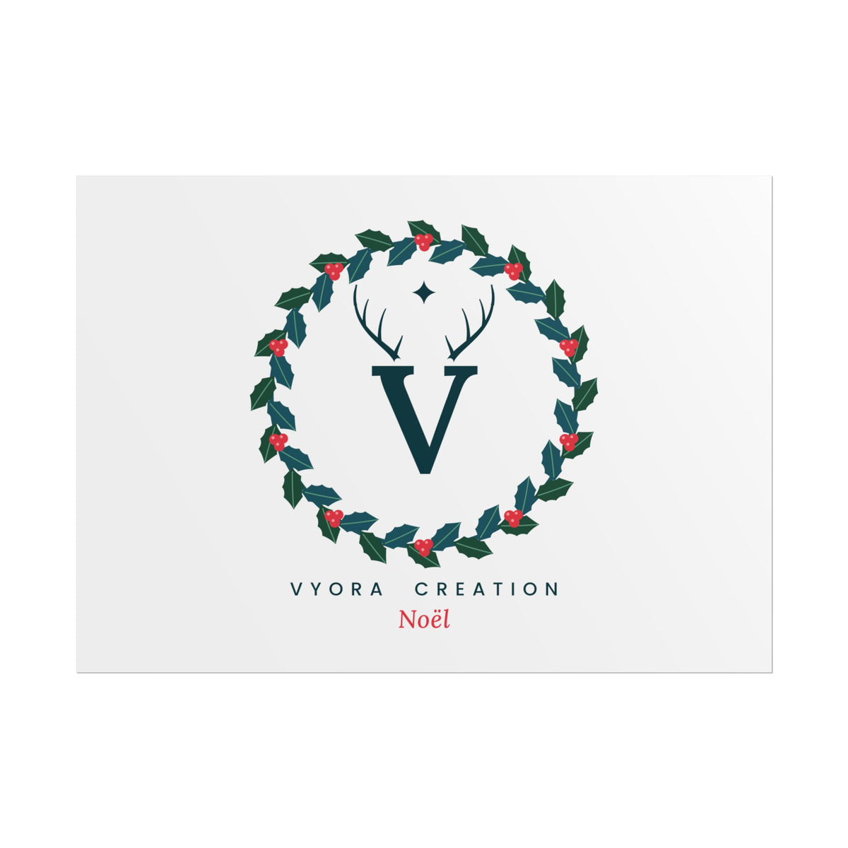 Holly Wreath Rolled Poster | The Gilded Forest Collection