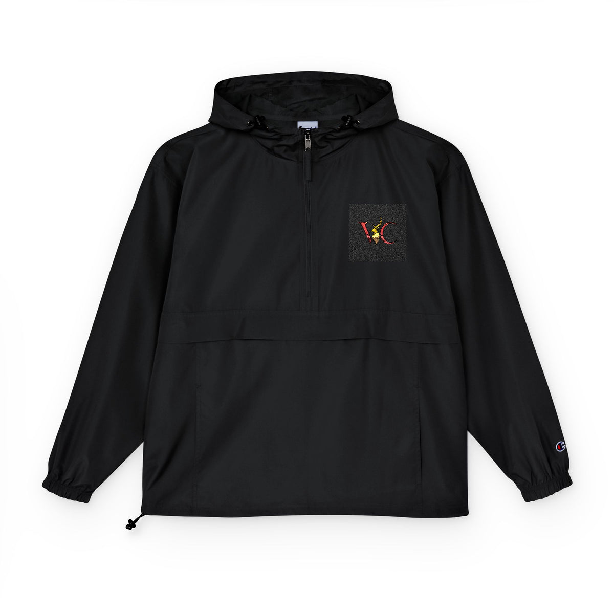 Floral Embroidered Packable Anorak Jacket