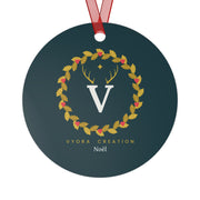 Holly Wreath Teal Ornament | The Gilded Forest Collection