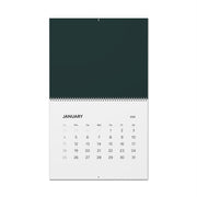 Minimal Dark Green 2026 Wall Calendar — Clean Monthly Planner Calendar