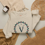 Holly Wreath Monogram Crewneck | The Gilded Forest Holiday Collection